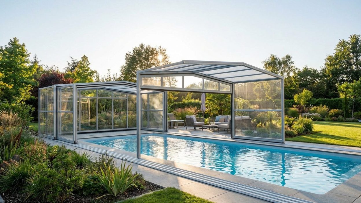 Abri de piscine bas
