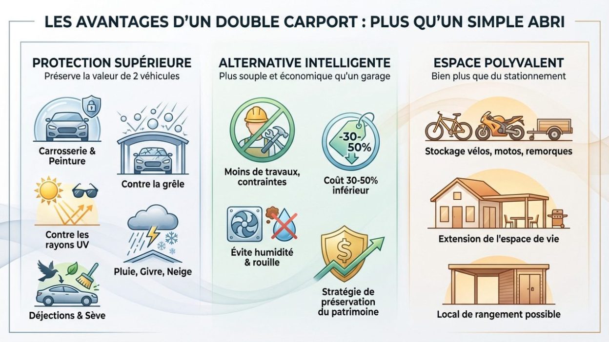 Carport en aluminium pour voiture